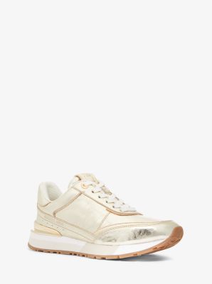 Sneaker Nova aus Leder in Metallic-Krakelee-Optik