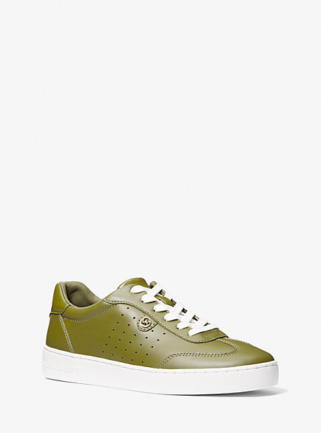 Michael Kors Scotty Leather Sneaker In Green
