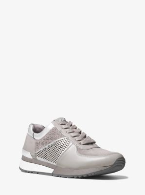 Allie Metallic-Trim Leather Sneaker | Michael Kors