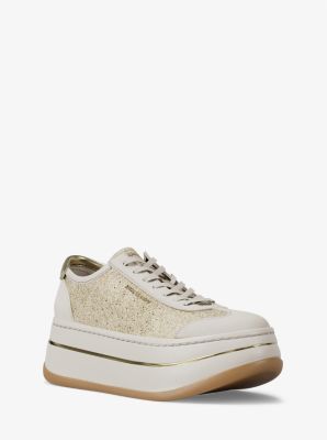 Hayes Glitter Embellished Leather Platform Sneaker