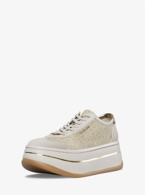 Hayes Glitter Embellished Leather Platform Sneaker