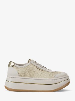 Hayes Glitter Embellished Leather Platform Sneaker