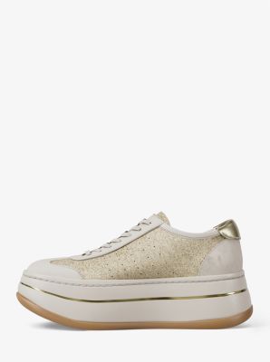 Hayes Glitter Embellished Leather Platform Sneaker