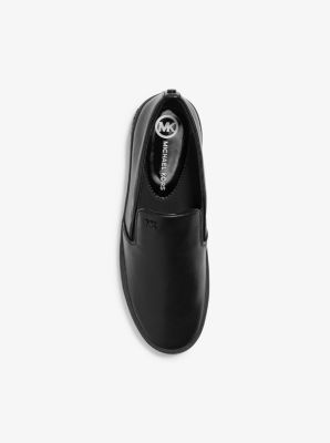 Michael kors black leather slip on clearance sneakers