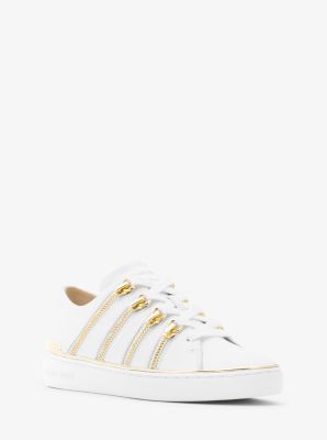 white and gold michael kors sneakers