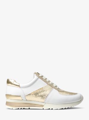 Zapatilla Allie de cuero metalizado