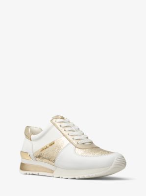 michael kors allie metallic leather sneaker