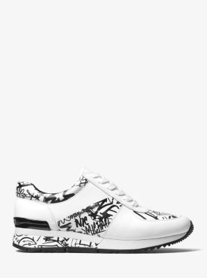 allie graffiti leather sneaker