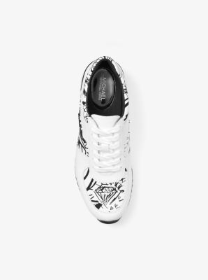 allie graffiti leather sneaker