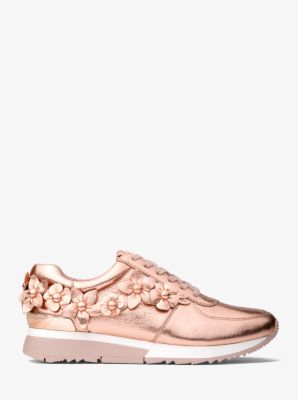 allie floral appliqué leather sneaker