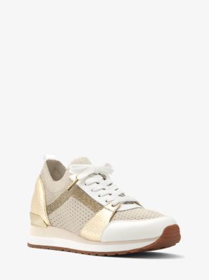 michael kors billie metallic knit trainer