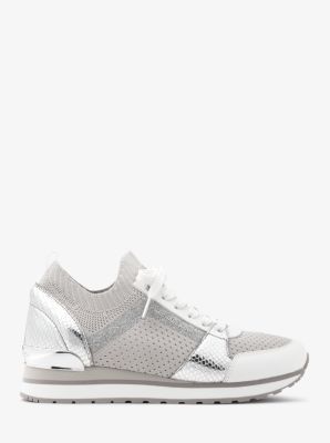 billie metallic knit and leather sneaker