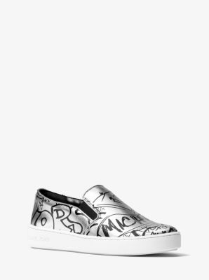 michael kors white slip on shoes
