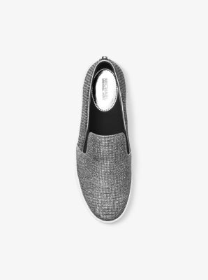 Keaton Chain-Mesh Slip-On Sneaker in BLACK/SILVER Sale Michael