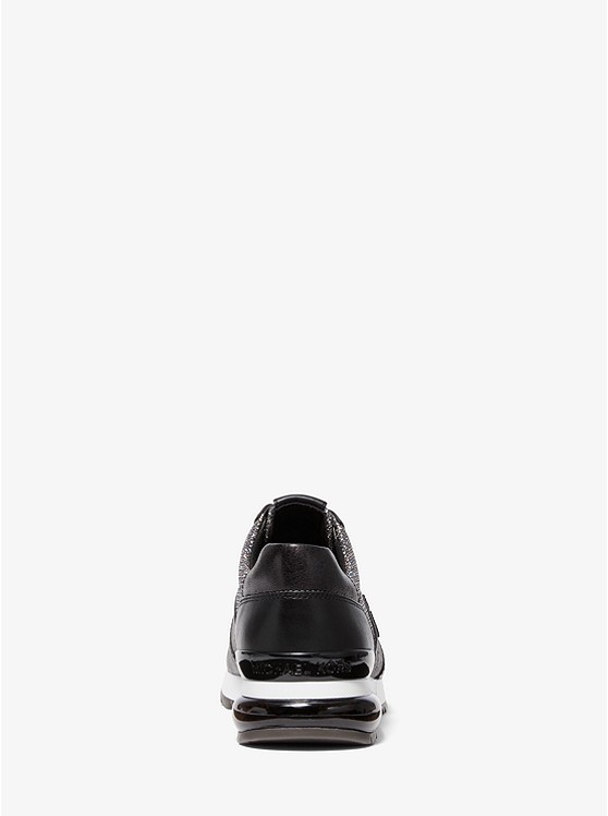 Michael Kors Allie Extreme Leather And Glitter Chain-Mesh Trainer - Big Apple Buddy