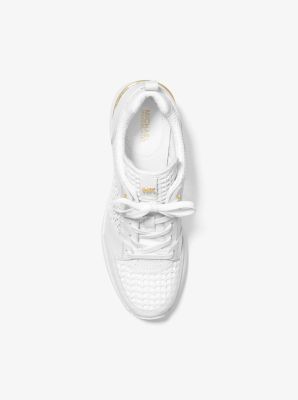 georgie woven leather trainer white