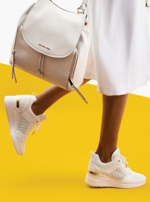 georgie woven leather trainer michael kors