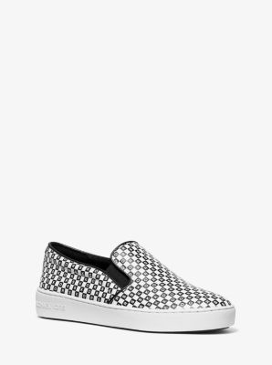 michael kors white leather slip on sneakers