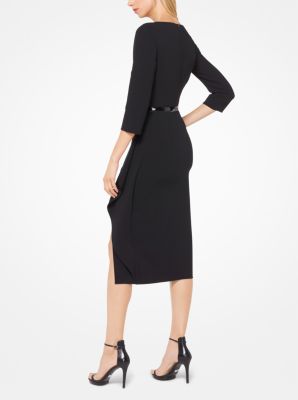 Stretch Wool-Crepe Origami Dress in NEGRO | Michael Kors