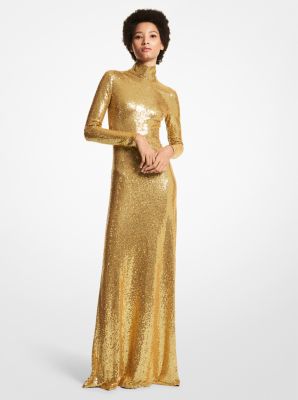 Hand-Embroidered Paillette Crepe Jersey Gown | Michael Kors