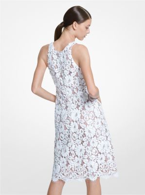 Hand-Embroidered Paillette Floral Lace Shift Dress | Michael