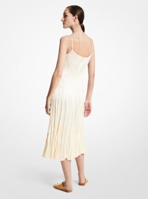 Crushed Satin Charmeuse Slip Dress
