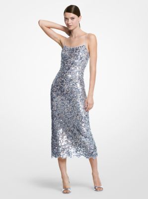 Hand-Embroidered Floral Paillette Lace Sheath Dress | Michael Kors