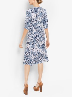 Michael kors mixed botanical print georgette clearance dress