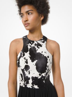 Pony Print Calf Hair and Georgette Jersey Gown