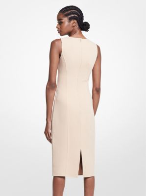 Stretch Wool Boucl&eacute; Sheath Dress in BUFF | Michael Kors