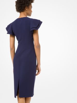 Double-Face Stretch Wool-Crepe Sheath Dress