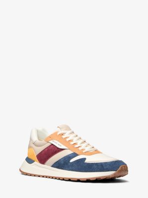 Dax Color-Block Leather and Suede Trainer | Michael Kors