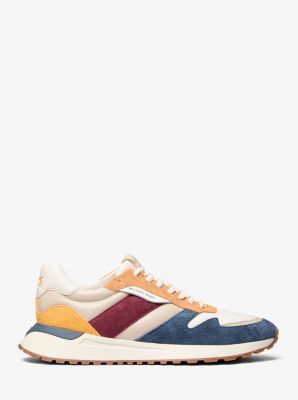 Dax Color-Block Leather and Suede Trainer