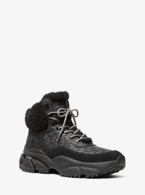 Michael Kors Darius Mixed-media Boot In Black
