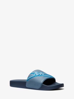 Dawson Logo Embossed Leather Slides | Michael Kors