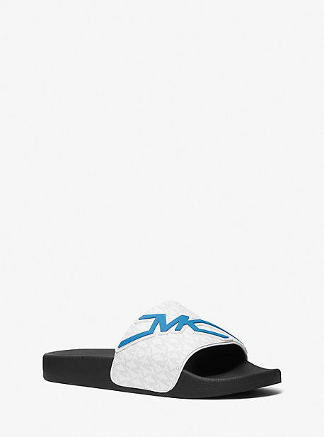 Michael Kors Dawson Logo Slide Sandal In White