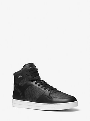 Jacob Leather and Signature Logo High-Top Sneaker