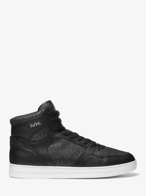 Jacob Leather and Signature Logo High-Top Sneaker