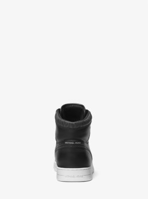 Jacob Leather and Signature Logo High-Top Sneaker | Michael Kors