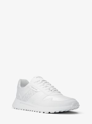 Michael Kors Dax Mixed-media Trainer In White