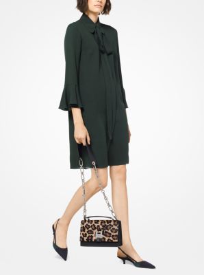 Silk-Georgette Tie-Neck Dress