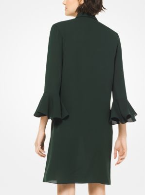 Silk-Georgette Tie-Neck Dress