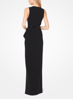 Ruffled Stretch Wool-Crepe Belted Gown image number 1