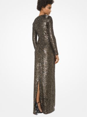 Sequined Stretch Tulle Gown Michael Kors