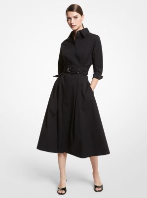 Stretch Organic Cotton Poplin Shirtdress Michael Kors