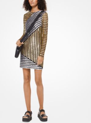 Stripe Sequined T-Shirt Dress | Michael Kors