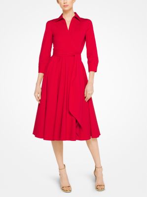michael kors shirt dress red