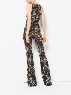 Floral Lace Flared Jumpsuit