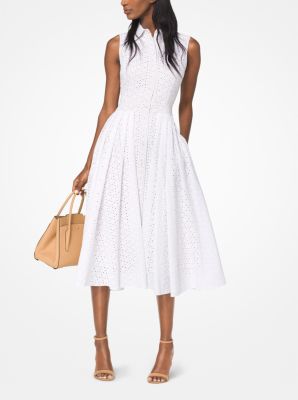 michael kors eyelet cotton shirtdress