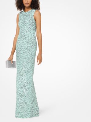 michael kors blue sequin dress